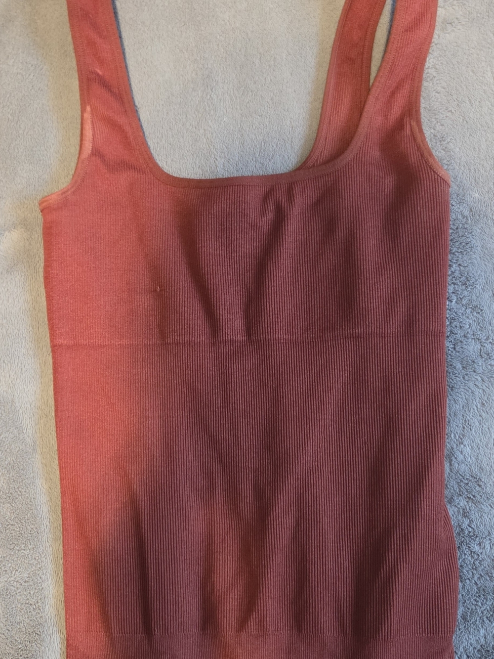 Women's Seamless Rust-Brown Tank Jumpsuit - Picture 4 of 6